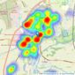 Simpsons - Abingdon listings heatmap