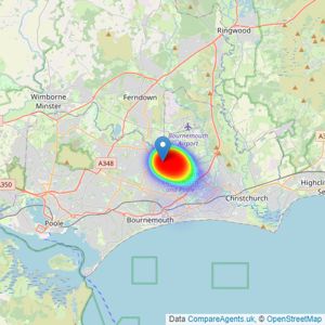 Simpsons Estate Agents - Bournemouth listings heatmap