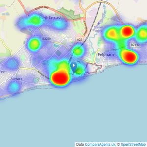 Sims Williams - Bognor Regis listings heatmap