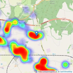 Sims Williams - Walberton listings heatmap