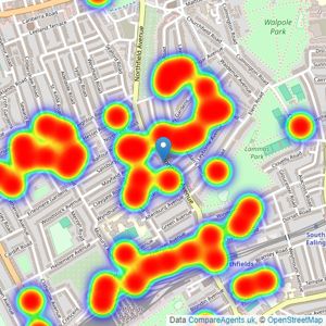 Sinton Andrews - Northfield Avenue listings heatmap