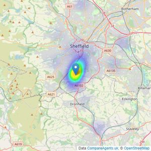 SK Estate Agents - Sheffield listings heatmap