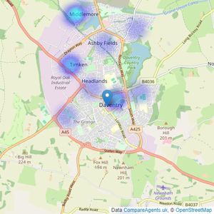 Skilton and Hogg Estate Agents - Daventry listings heatmap