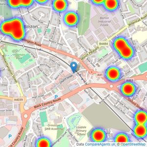 Skitts Estate Agents - Bilston listings heatmap