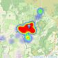 Slades Estate Agents - Bransgore listings heatmap