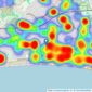 Slades Estate Agents - Southbourne listings heatmap