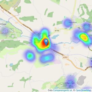 Slater Hogg & Howison - Bridge Of Weir listings heatmap