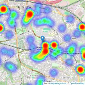 Slater Hogg & Howison - Burnside listings heatmap