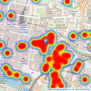 Slater Hogg & Howison - City Centre, Glasgow listings heatmap