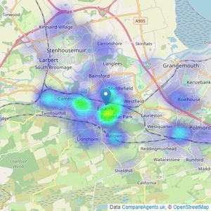 Slater Hogg & Howison - Falkirk listings heatmap