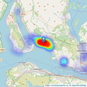 Slater Hogg & Howison - Helensburgh listings heatmap