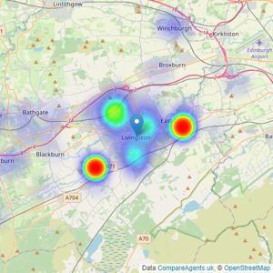 Slater Hogg & Howison - Livingston listings heatmap