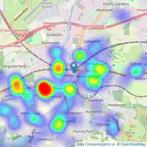 Slater Hogg & Howison - Paisley listings heatmap