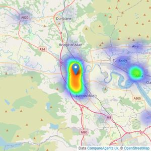 Slater Hogg & Howison - Stirling listings heatmap