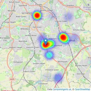 Smart Homes - New Homes, Shirley listings heatmap