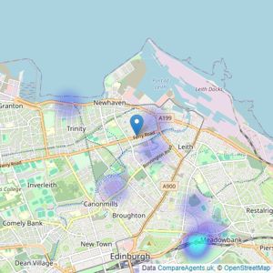 Smart Property - Edinburgh listings heatmap