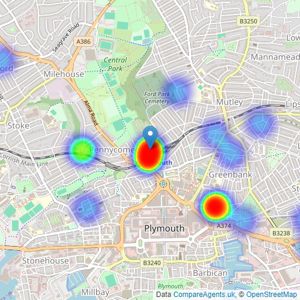 Smeaton Homes Ltd - Plymouth listings heatmap