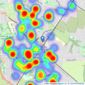 Snapes Estate Agents - Cheadle Hulme listings heatmap