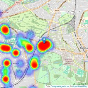 Snellers - Hampton listings heatmap