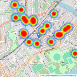 Snellers - St Margarets listings heatmap