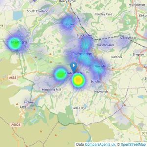 SnowGate Estate Agency - Holmfirth listings heatmap