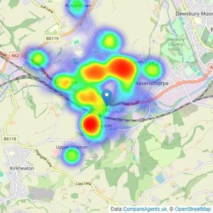 SnowGate Estate Agency - Mirfield listings heatmap