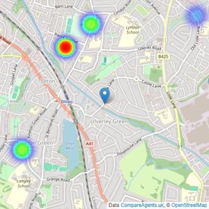 Solihull Sales and Lettings - Solihull listings heatmap