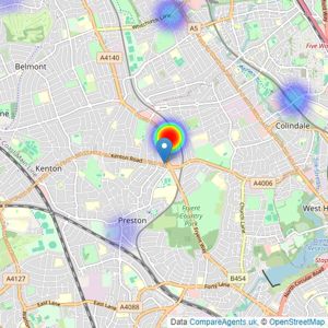 Sonia Estates - Harrow listings heatmap