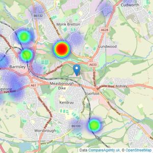 Sorbys - Barnsley listings heatmap