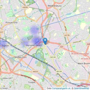 Soul Estates - Tipton listings heatmap