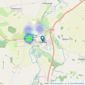 Southams - Oundle listings heatmap