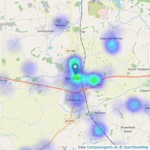 Sowerbys - Dereham listings heatmap