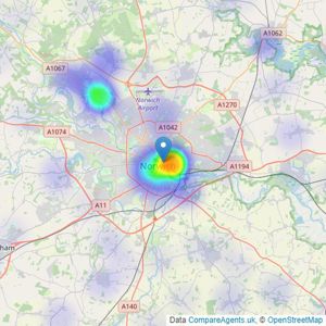 Sowerbys - Norwich listings heatmap