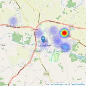 Spalding & Co - Fakenham listings heatmap