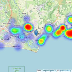 Spencers Coastal - Christchurch Bay - Christchurch listings heatmap