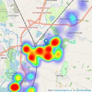 Spencers Estate Agency - Syston listings heatmap