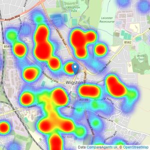 Spencers Estate Agency - Wigston listings heatmap