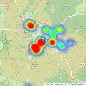 Spencers Of The New Forest - Burley listings heatmap