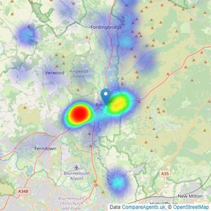 Spencers Of The New Forest - Ringwood listings heatmap