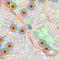 Squires Estates - Hendon listings heatmap