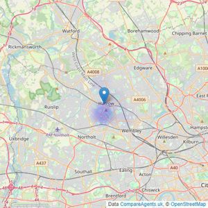 Squires - Harrow listings heatmap