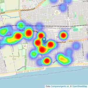 Stafford Johnson - Goring-by-Sea listings heatmap