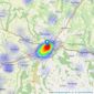 Stags - Honiton listings heatmap