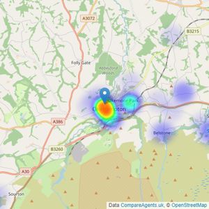 Stags - Okehampton listings heatmap