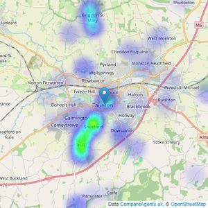 Stags - Taunton listings heatmap