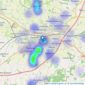 Stags - Taunton listings heatmap