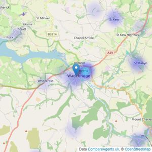 Stags - Wadebridge listings heatmap