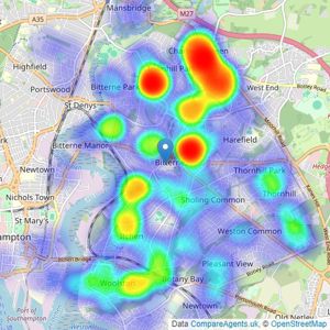 Stanford Estate Agents - Bitterne listings heatmap