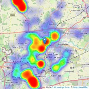 Stapleton Derby - St Helens listings heatmap