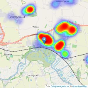 Starkings & Watson - Brundall listings heatmap